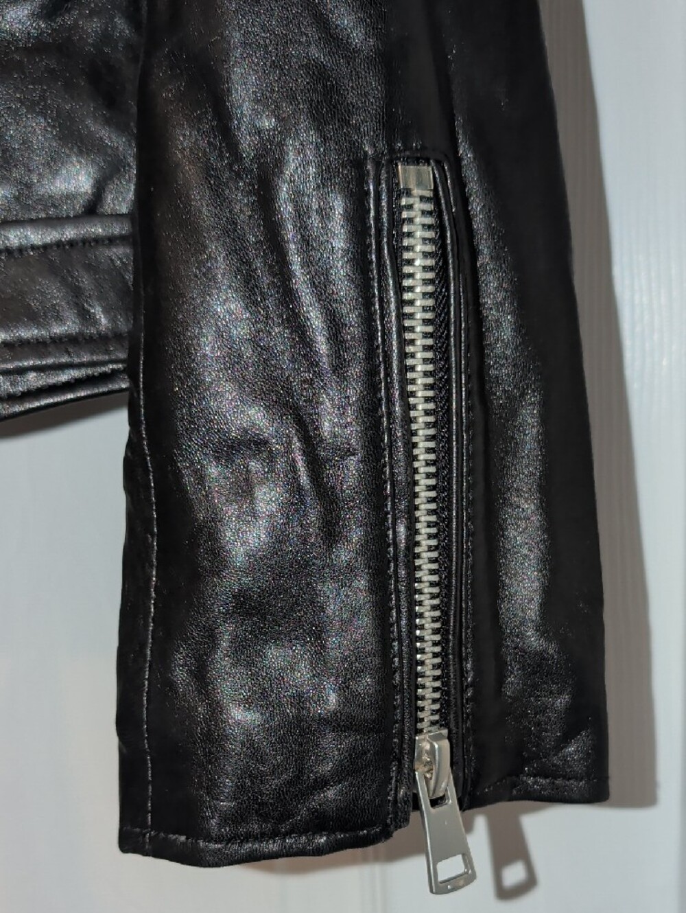 Bagatelle Black Leather Moto Jacket - Picture 3 of 5